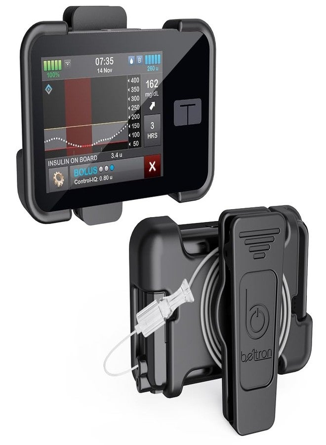 مشبك حزام BELTRON لمضخة Tandem t:Slim X2 (حافظة مشبك دوارة قوية ومتينة لمضخة الأنسولين Tandem Diabetes Care TSlim X2) - أسود - Image 2